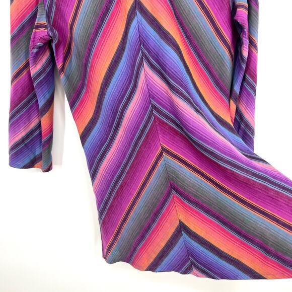 Coldwater Creek 100% LINEN Womens Size Small Aztec Pink Blouse Shirt Top V Neck - Picture 9 of 9